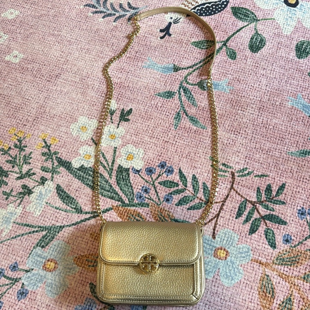 Tory Burch Duet Chain Micro Mini Shoulder Crossbody Bag Gold Hardware- orig $349